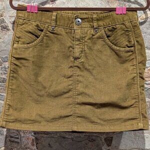 Athleta (4-6) olive green brown corduroy miniskirt